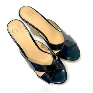 Kelsi Dagger Black Patent Wedge